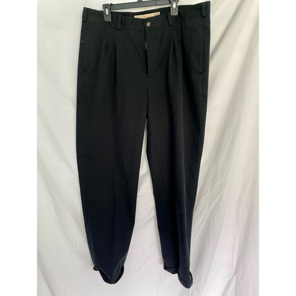 Cabelas Pants Mens 40x34 Relax Straight Leg Pleated Black